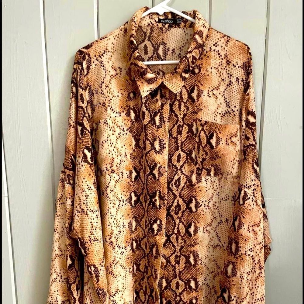 Snake print dress shirt